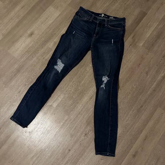 74AM Distressed Ankle Genevieve Skinny Jeans - Picture 1 of 4